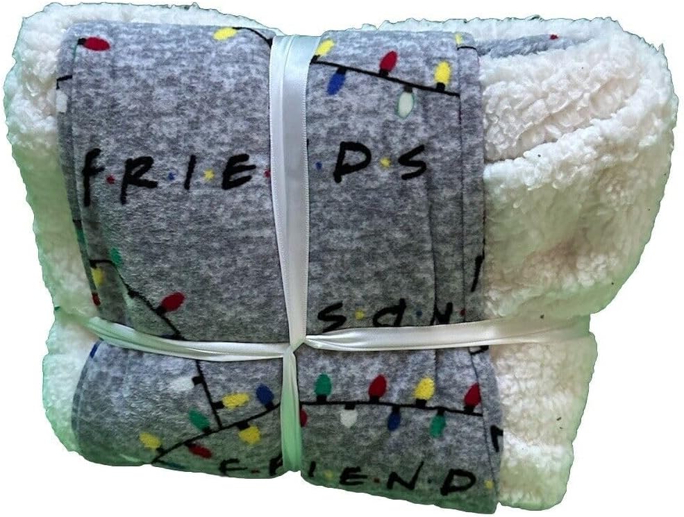 Richard Leeds International Women's Friends Christmas Plush Pajamas 2 Piece Pajama Set (US, Alpha, Small, Regular, Regular, Winter White) - Image 4