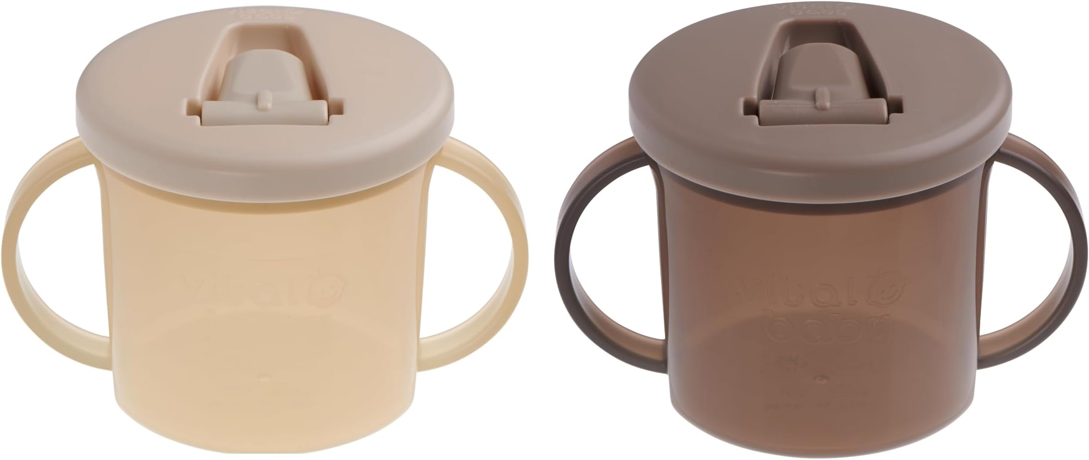 Hydrate Free Flow Cup 200ml, First Sippy Cup 4m+, Flip-Down Spout, EarthSmart Biodegradable, Easy-Grip & Dishwasher Safe, BPA-Free, 2 Pack