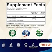 Vista 2 de Vitamatic Suplementos de ácido hialurónico de 200 mg - Apoya el tejido conectivo y las articulaciones saludables - Promueve una piel saludable