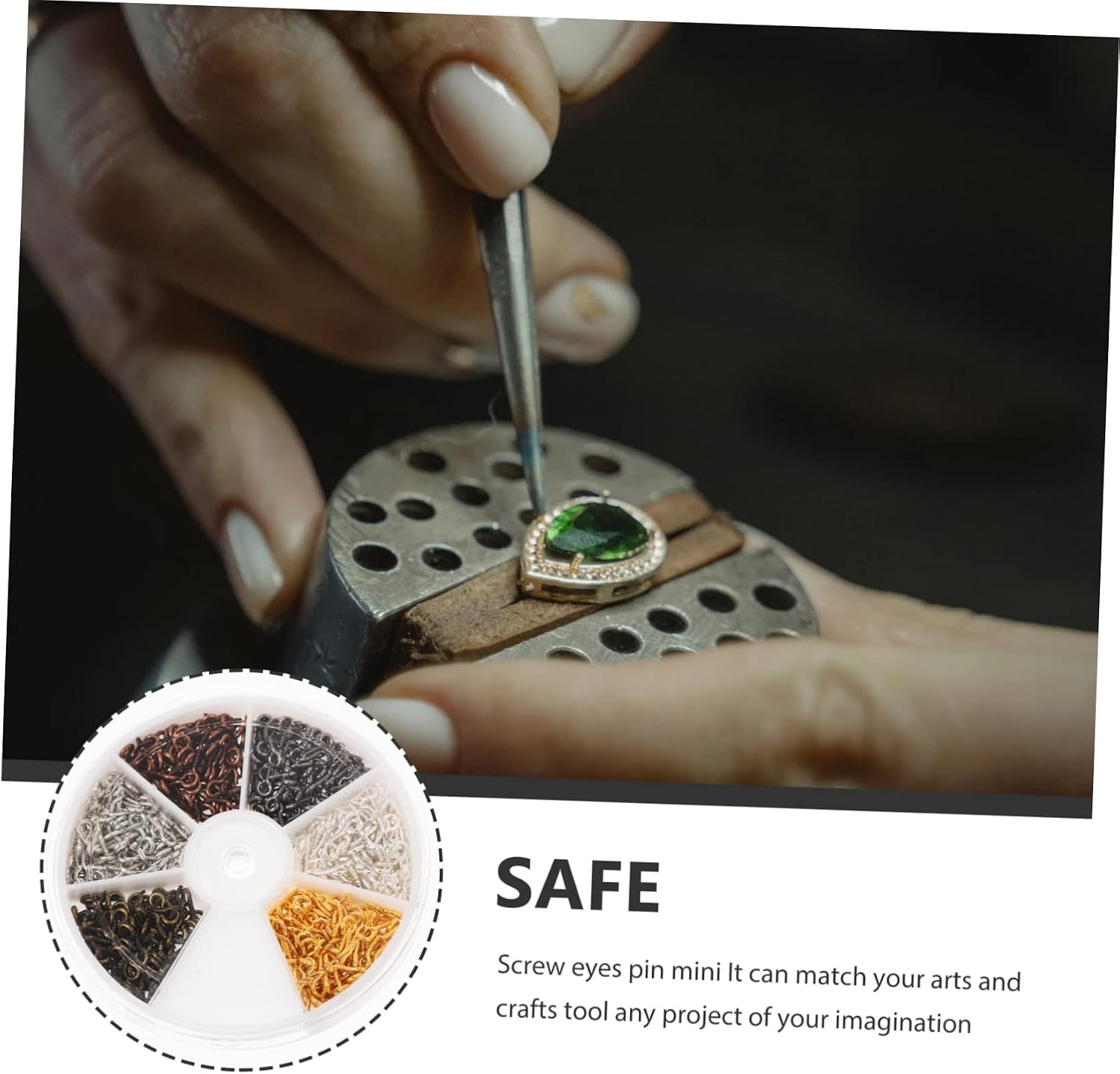 Mini Screw Eye Jewelry Making Findings Pendant Supplies for Necklaces and Earrings Charm Beads and Screw Hooks for Creative Jewelry Design