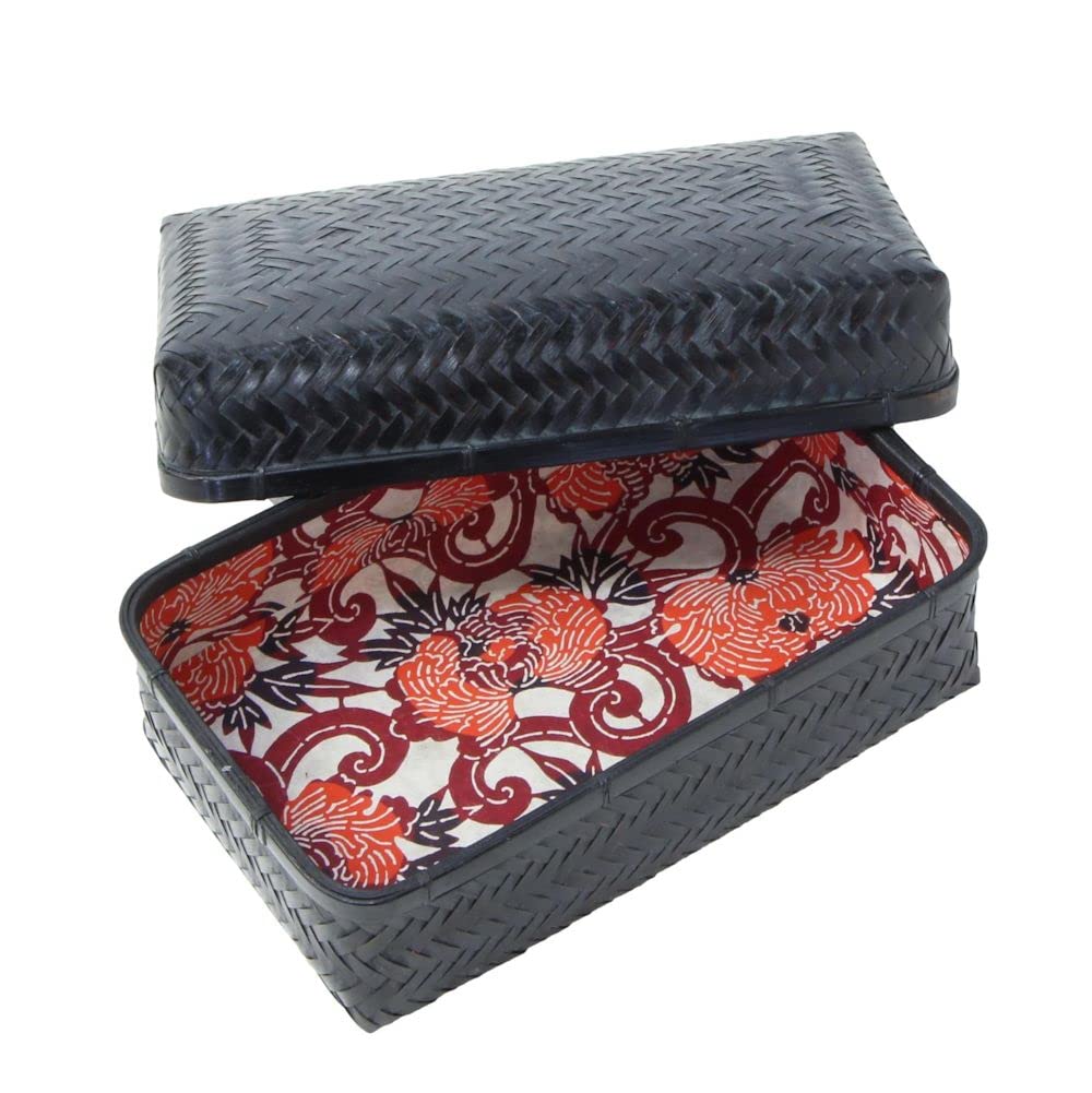 古竹編　竹細工　竹製 　骨董　古竹　網代　工芸品 Amazon.co.jp: 竹 網代編 「網代小物入れ 大 小笹文 日本工芸会正会員