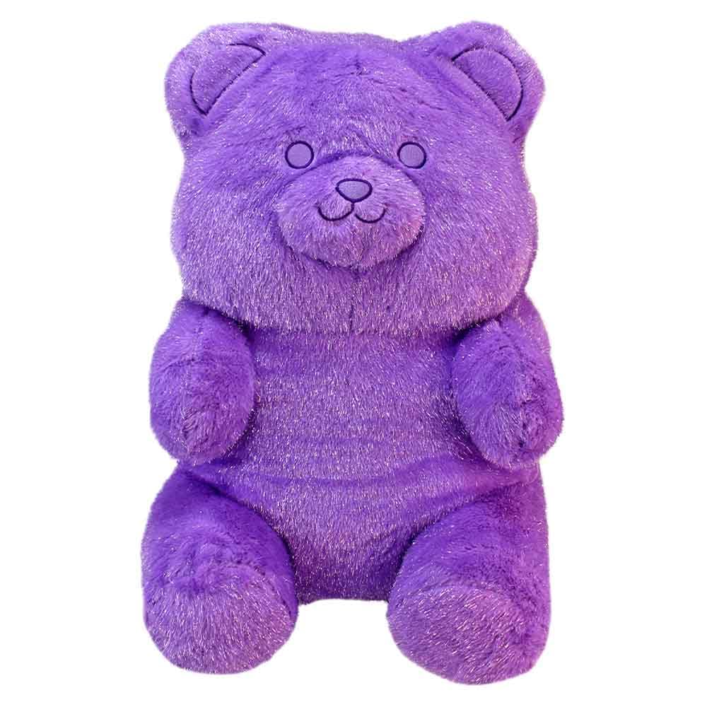 BEMIRO Glitzer Teddybär Plüschtier XXL 60 cm mit Aufhängeschlaufe (Lila) | Glänzende Oberfläche, Gesticktes Design, Blau, Grün oder Lila, Weich & Kuschelig, Langlebige Optik