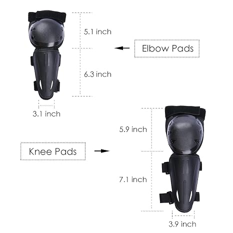 Webetop Kids Dirt Bike Knee & Elbow Pads 4pc Motocross Gear Set for Youths | Universal Youth Fit, Impact-Absorbing Foam, Adjustable Hook-and-Loop, Lightweight for Active Play
