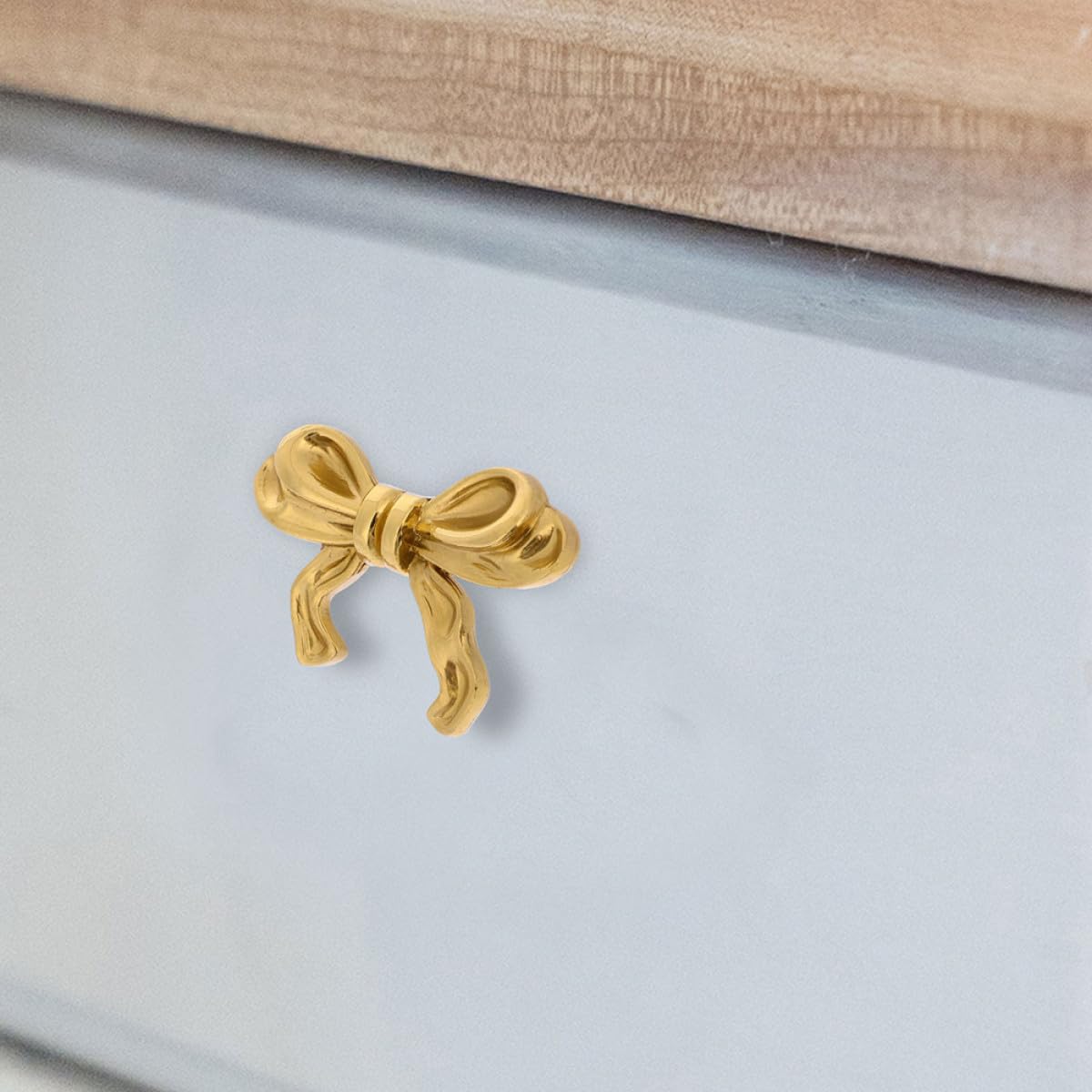 MAGICLULU Pomelli Mobili in Ottone a Forma di Fiocco 4 Pezzi, Design Ergonomico ed Elegante, Manopole Versatili per Cassetti e Armadi in Cucina e Camera