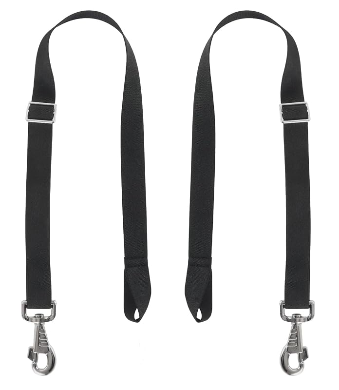 Alças Elásticas de Reposição para Mantas de Cavalos GAITWIN com Mosquetões Giratórios, Pretas, Pacote com 2