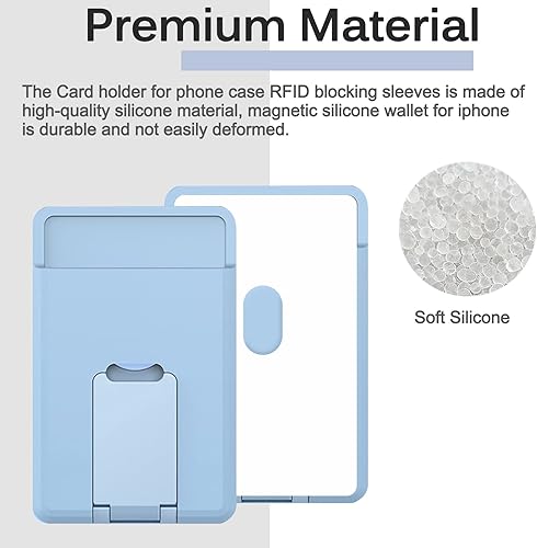 Miniatura 2 de Miimall Cartera magnética para tarjetas con soporte MagSafe, cartera MagSafe para iPhone 14 Pro Max14 Pro14 Plus, bolsillos de silicona con soporte