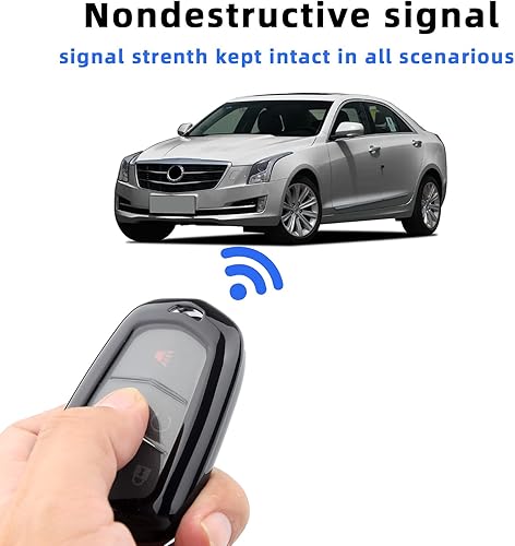 Miniatura 4 de Juedarli Funda para llavero de automóvil Cadillac, se adapta a Cadillac Escalade 2015-2019, CTS, SRX, XT5, ATS, STS, CT6, protector de llavero