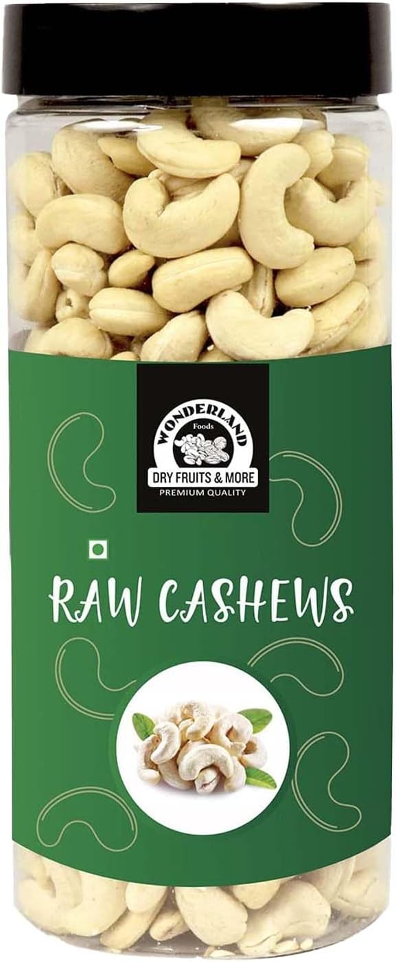 Wonderland Foods 500g Whole Cashew (Kaju) W400-Grade Jar | Dry Fruit Whole Cashews W400 | Whole Cashew Nut | Delicious & Healthy Nuts