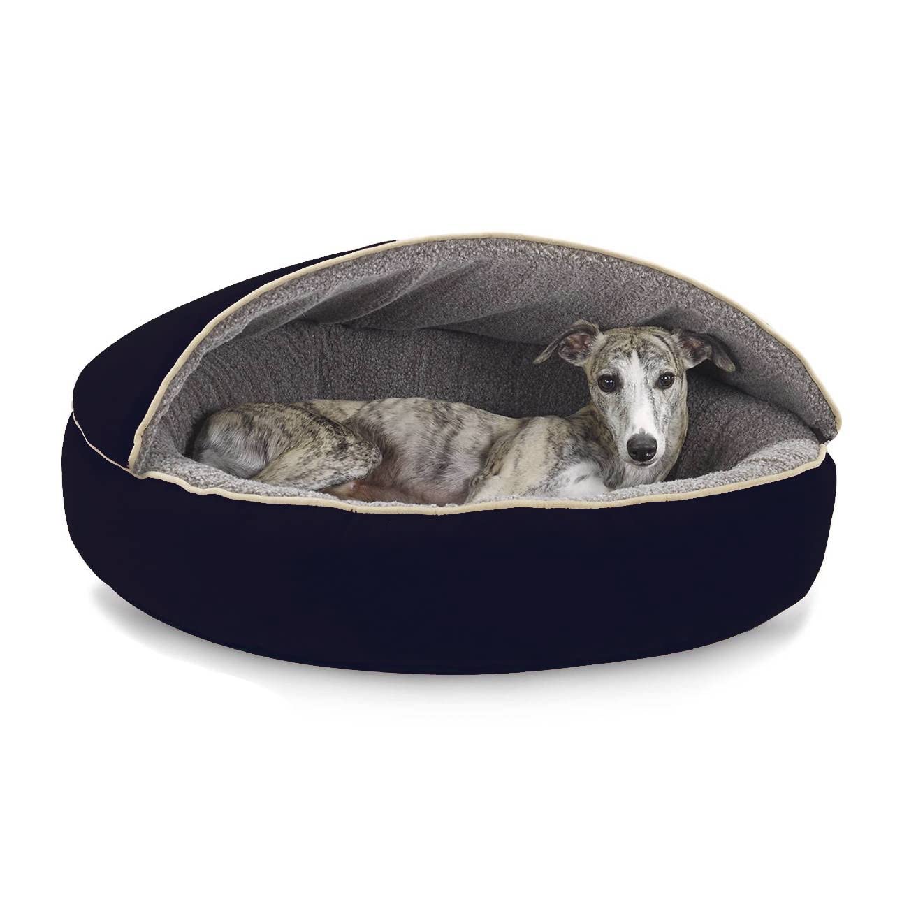 Fluffys Luxurious Hooded Cover Fleece Fabric Fiber Filled Dogs & Cats Bed (Export Quality) (XXL, Black) (B0BTZ5JZ69) Amazon Price History, Amazon Price Tracker