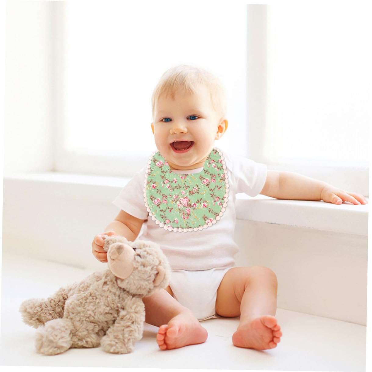 Abaodam 4pezzi Bavaglini Assorbenti Per Bavaglini Unisex Due Strati Per Svezzamento e Protezione Saliva e Macchie