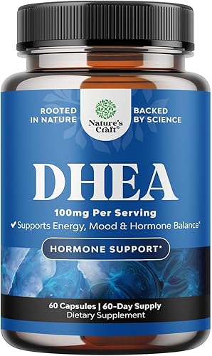 Miniatura 8 de Suplemento DHEA para mujeres y hombres  DHEA pura de 100 mg para el equilibrio hormonal, mejora la estabilidad del estado de ánimo, la función