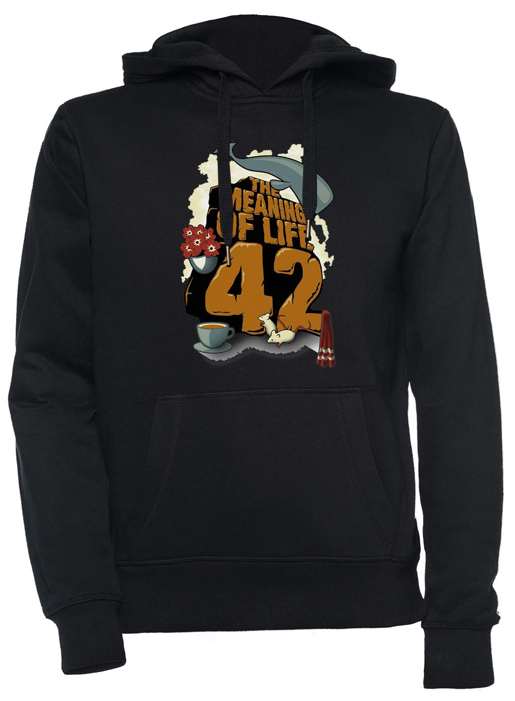 Luxogo The Meaning Of Life Unisexe Noir Sweat À Capuche Homme Femme Unisex Black Hoodie Men's Women's