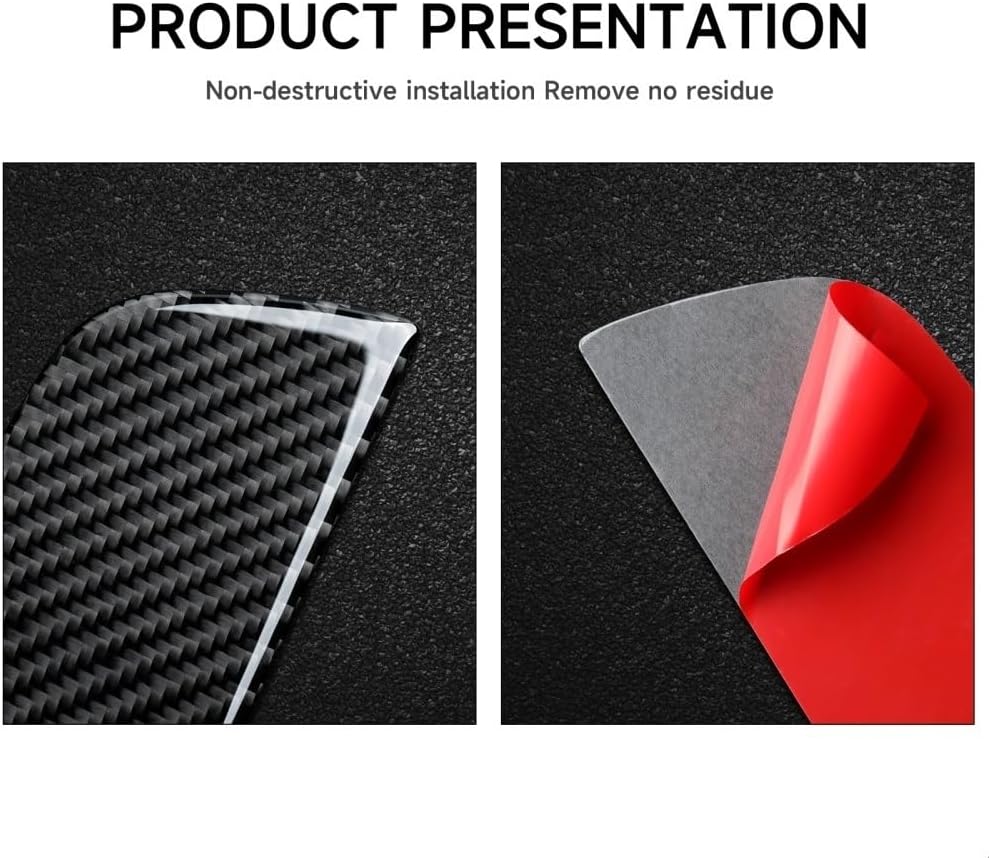 Car Rear Seat Armrest Sticker Decal Carbon Fiber Trim Cover Compatible for Chevrolet Camaro 2010 2011 2012 2013 2014 2015 Accessories(Black)