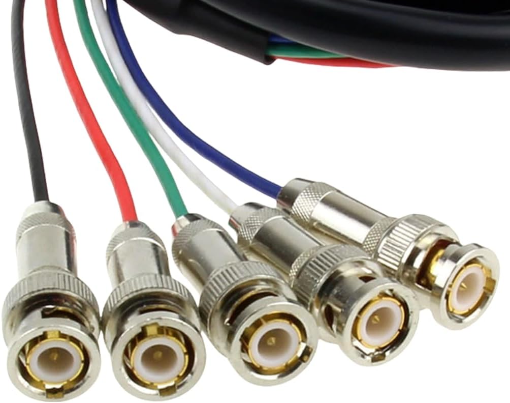 デジタル スクリーンおよびモニター用の 5 BNC RGBHV ケーブル男性コネクタ接続コード への VGA