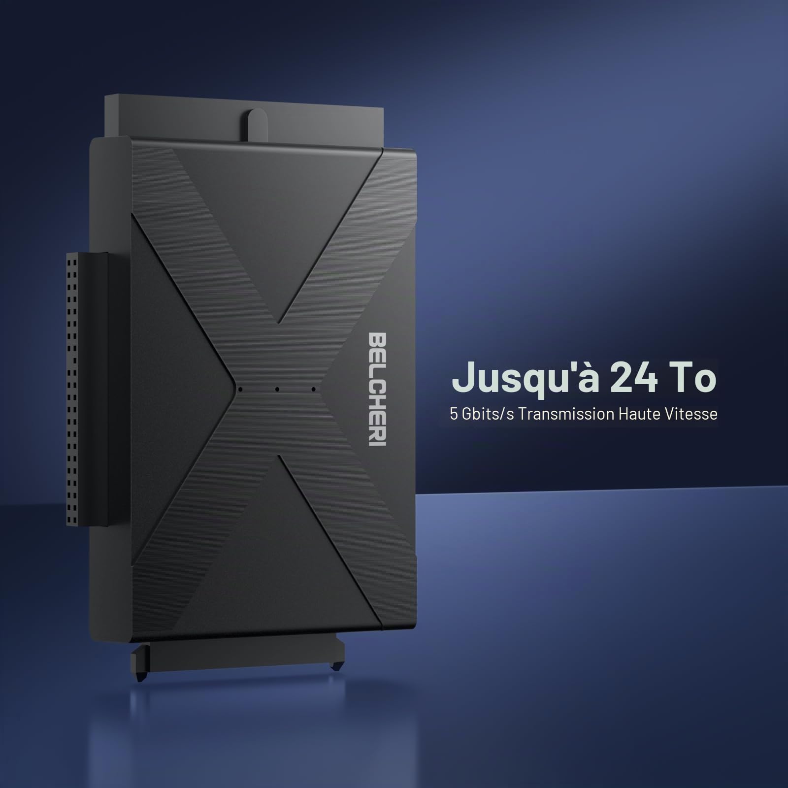 Adaptateur USB 3.0 vers IDE et SATA, Adaptateur Disque Dur Externe Universel 2.5" ou 3.5" SATA ou IDE HDD SSD, Convertisseur avec Alimentation 12V