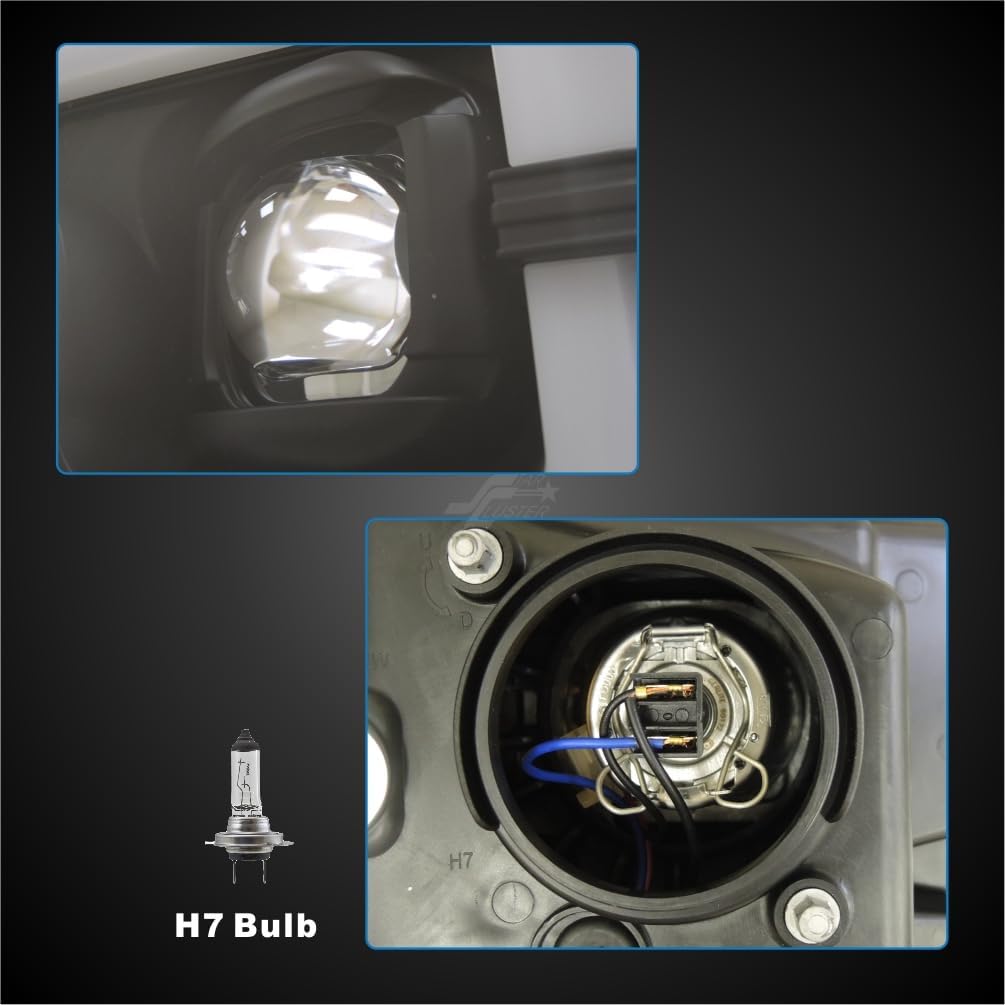 STARCLUSTER SONAR Projector Headlight Assembly for 2017-2019 Ford F-250 F-350 F-450 F-550 Super Duty Fourth Generation, Black Housing Clear Lens Headlamp