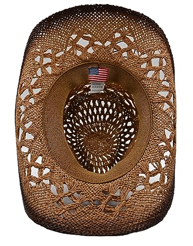 Image of THE CELL Straw Cowboy Hat (Blue Shield Brown)