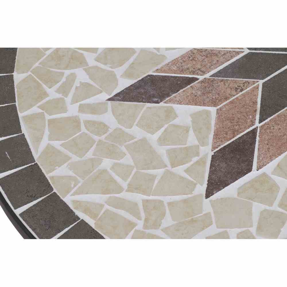 Siena Garden 875354 Stella - Mesa Auxiliar (Acero y cerámica, 5,5 x 70 cm), diseño de Mosaico, Color Negro