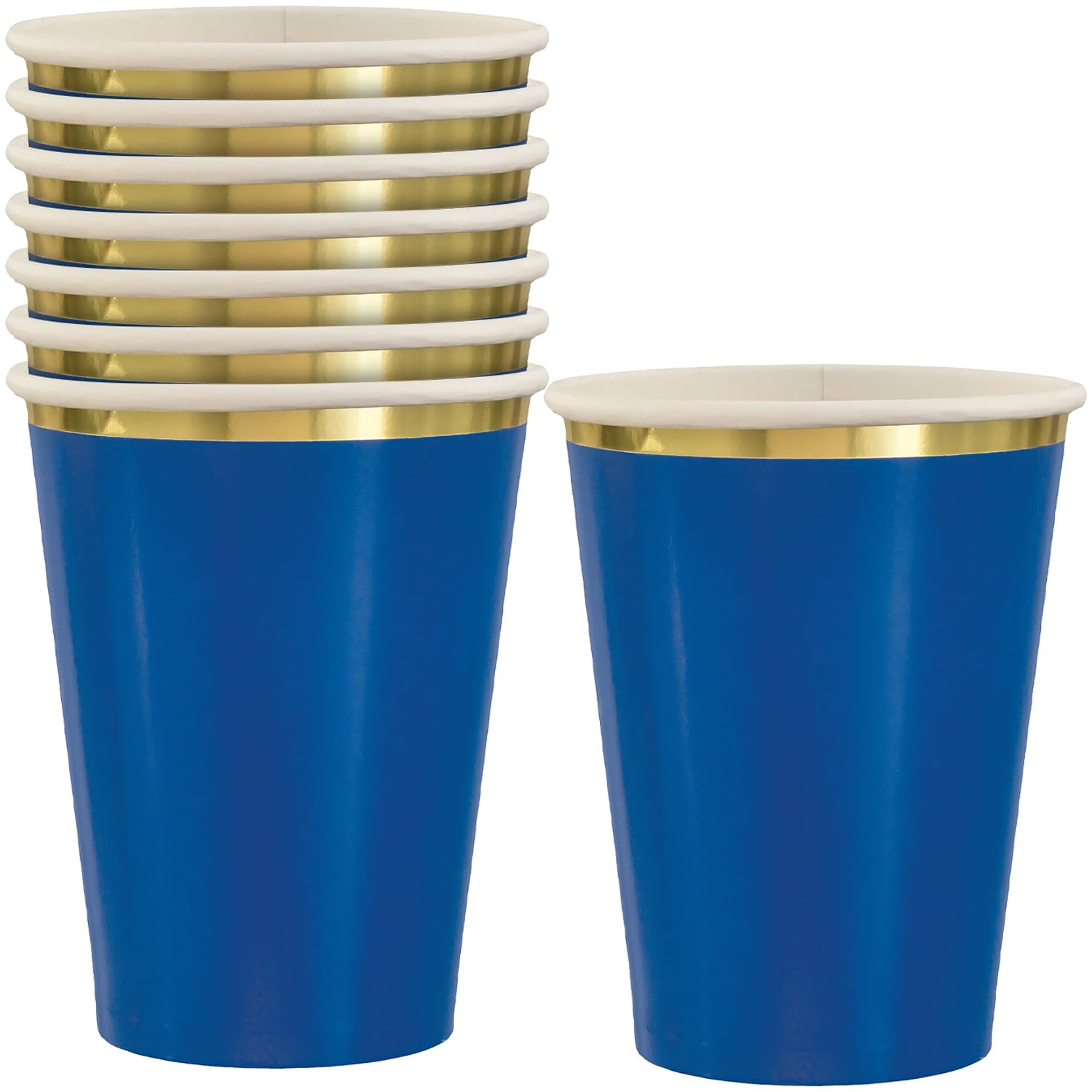 Vasos De Papel Amscan - 250 Ml, Pack De 8 Unidades, Color Azul O Surtido