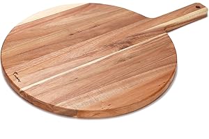 Acacia Wood Pizza Cutting Board with Handle