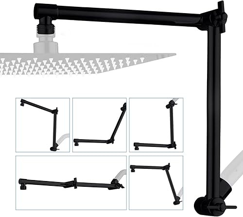 Miniatura 8 de G-Promise Brazo de extensión de cabezal de ducha, extensor ajustable de latón macizo de 16 pulgadas con junta de bloqueo, estándar de 12 pulgada,