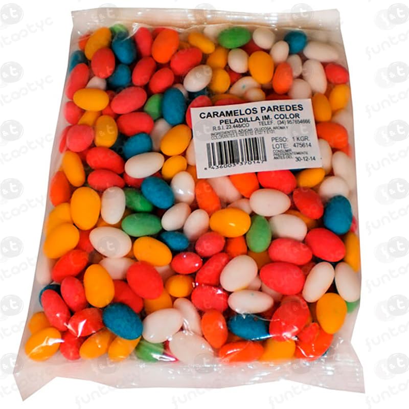 Caramelos Artesanales - Envasados Individualmente -1 kg - Caramelos fiestas, celebraciones. (Peladillas Colores)