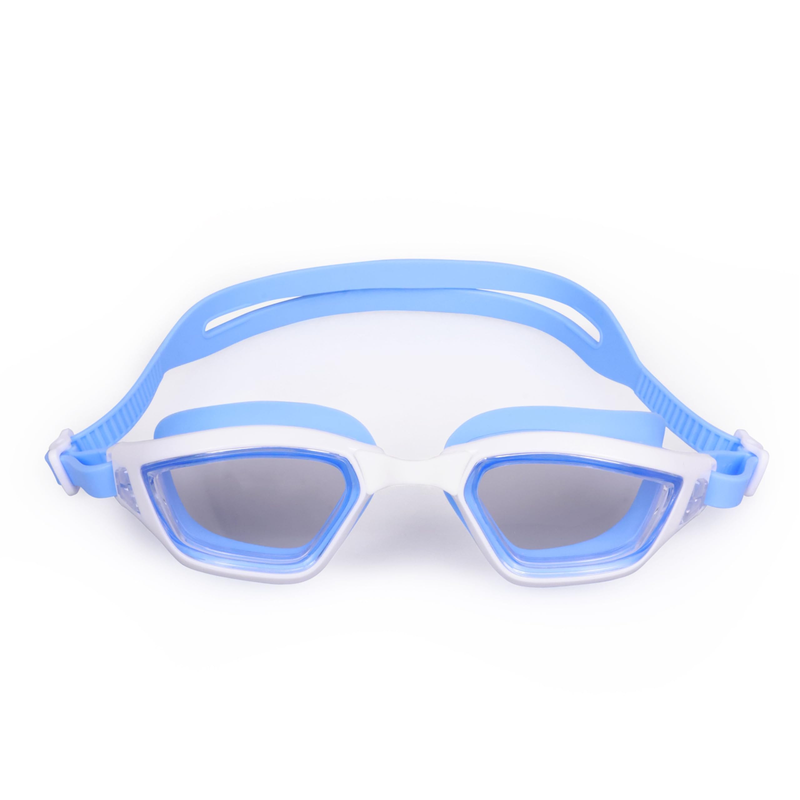 Nivia Visionz Swimming Goggles for Adults, Anti Fog Goggles for Men, Polycarbonate Clear Glass, Silicon Strap, UV Protec