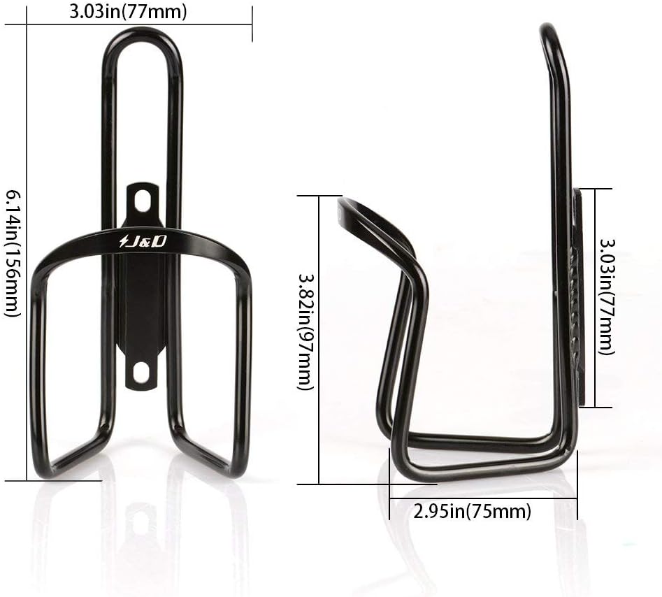 J&D 2-Pack Water Bottle Cage, Lightweight Aluminum Alloy Bicycle Cycling Water Bottle Holder Cage