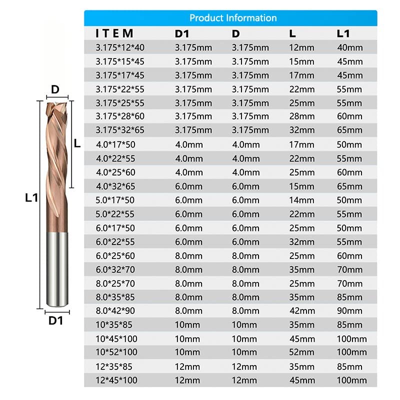 Frez kompresyjny górny i dolny, frez CNC z 3 rowkami węglowymi, 10x35x85mm