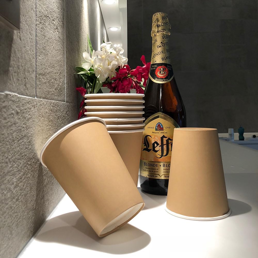 100 Verres à Bière En Carton Kraft 35cl - Écologiques Pour Fêtes