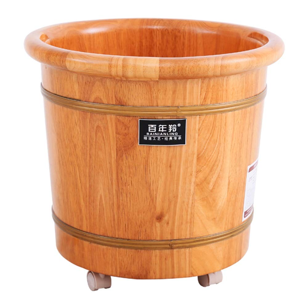 Axdwfd Seau à Pied Bain De Pieds, Chêne Bain De Pieds Chauffé Électrique Surf Petit Baril en Bois Thermostatique