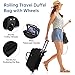 Rolling Travel Duffle Bag with Wheels for Women, Large Carry on Duffel Bags with Toiletry Bag Wet Pocket, Weekender Overnight Traveling Bag with Roller Black