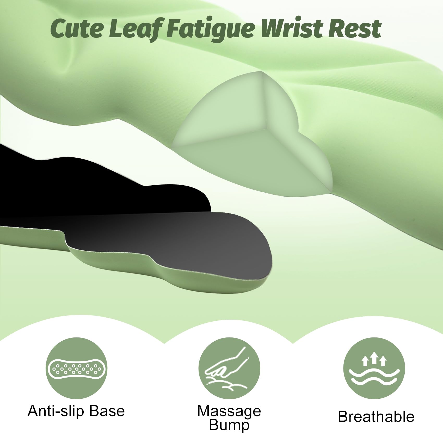 Repose-poignet en cuir PU pour clavier - Coussin de paume pour bureau
