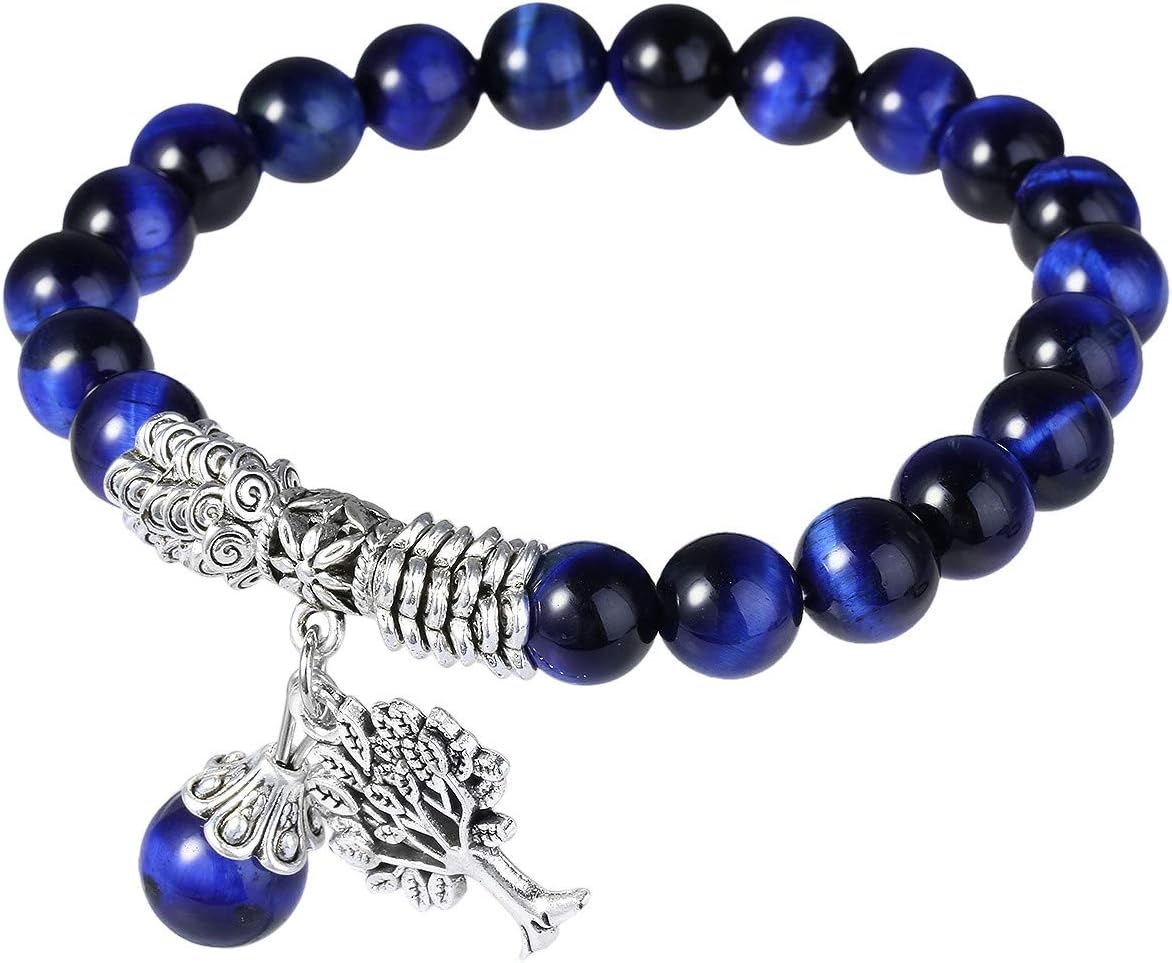 TUMBEELLUWA Beaded Bracelets Semi Precious Stone Yoga Beads Crystals Tree Charm Chakra Bracelet Handmade Jewelry for Women - Image 2