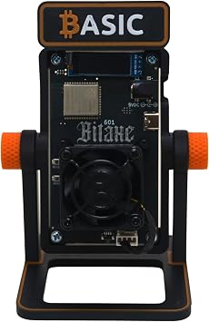 Basic Solo Bitcoin Miner Bitaxe Gamma 601 BM1370 ASIC, 1.2 TH/s Open Source Crypto Mining Device with AxeOS, 2.4G Wi-Fi, OLED Display, Low Noise Home Mining Unit, 5V Power Supply & Stand Included