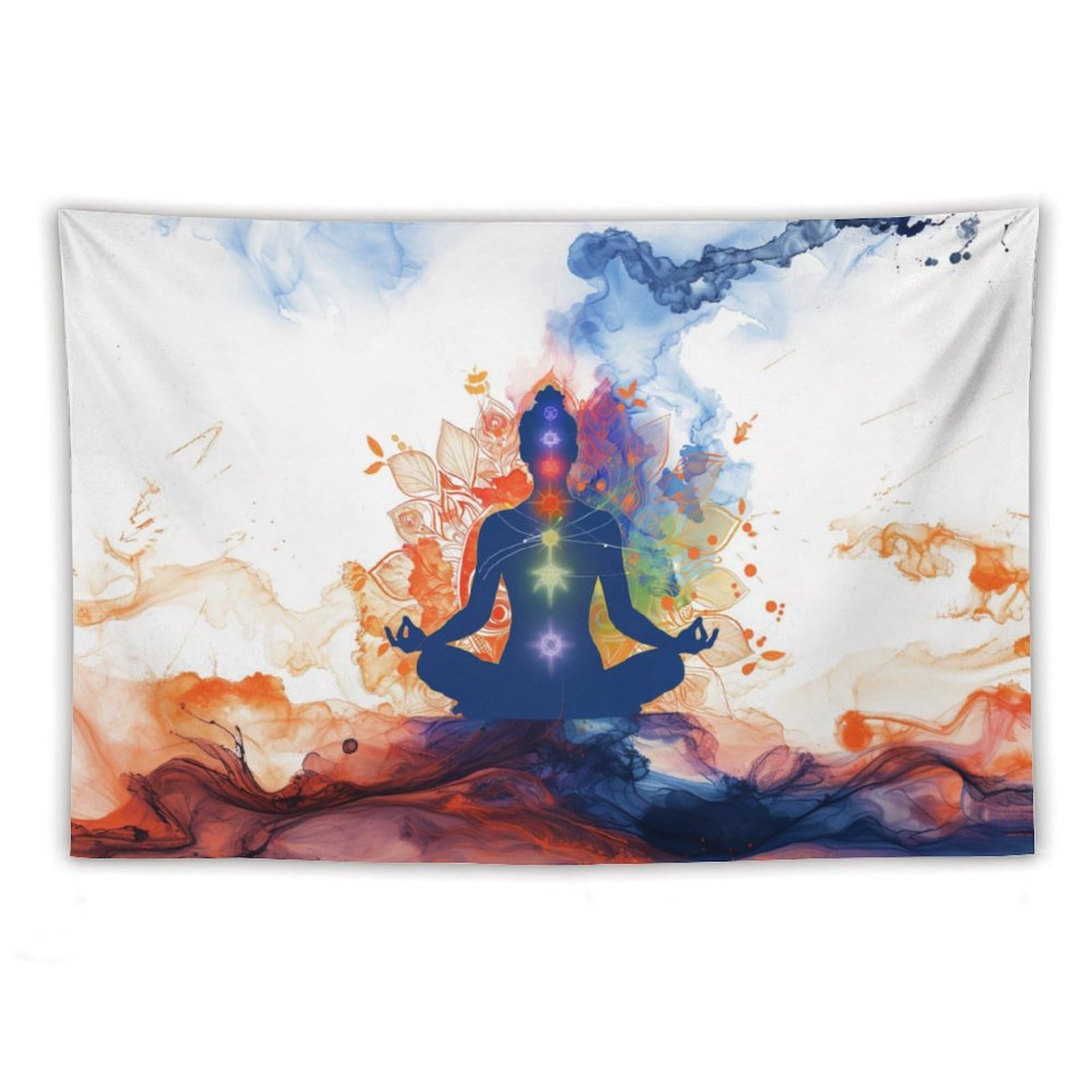 GerRiT Meditation Chakra Balance Harmony Mandala Tapestry Wall Hanging Curtain Decoration Bedroom Home Living Room Wall King Size Art Tapestry 40""x60