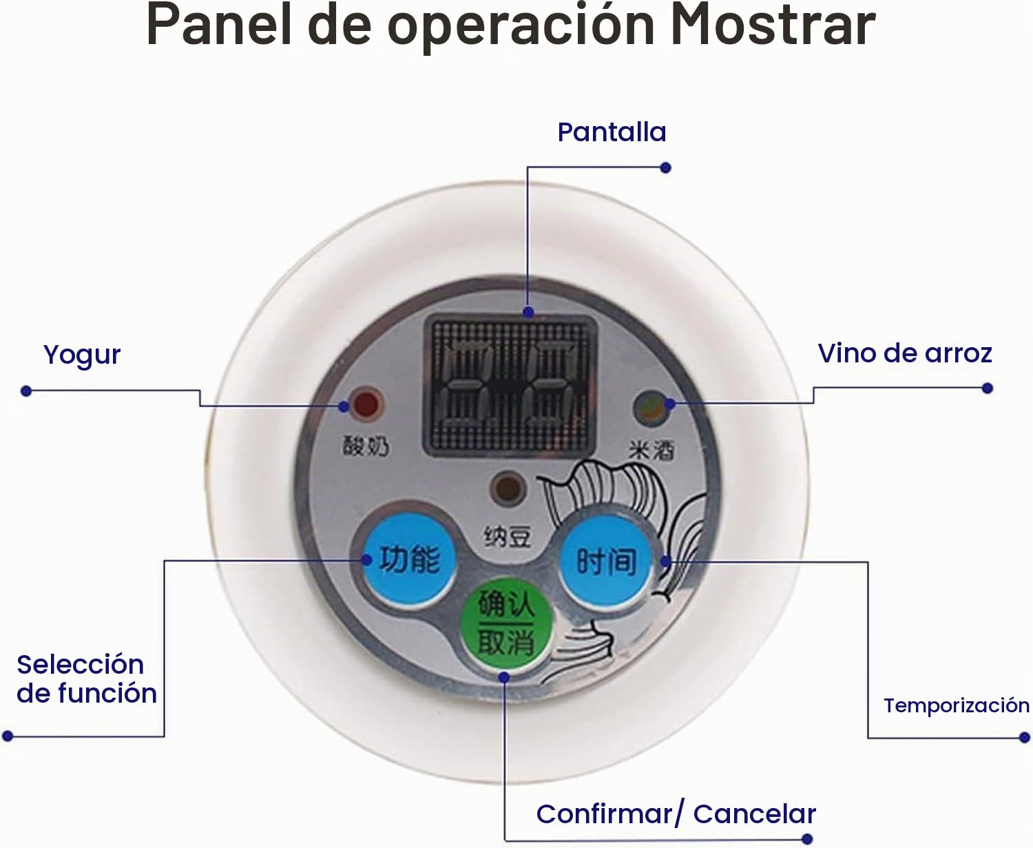Máquina eléctrica de fermentación de Natto, vino de arroz, yogur, máquina de fermentación de Natto inteligente de 1,5 l, control de temperatura constante,for yogur orgánico casero, fabricante de queso