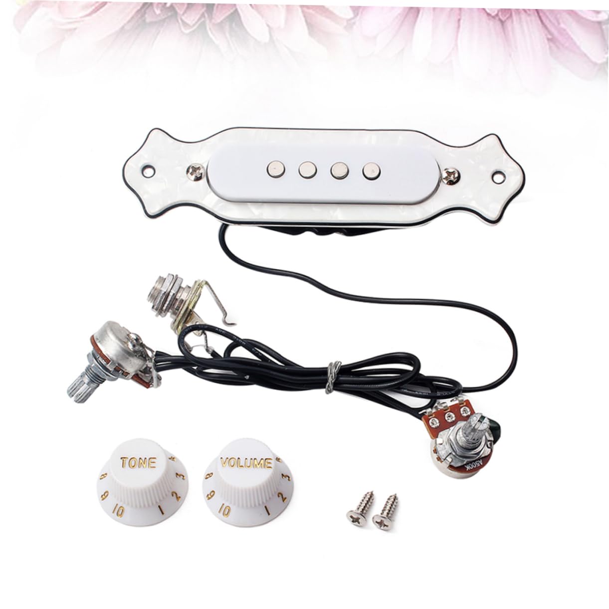 BESTonZON 3pezzi Pickup Elettrico Per Chitarra Acustica Corde Con Controllo Del Volume e Del Suono Bianco Adatto Per Chitarre Folk e Elettriche