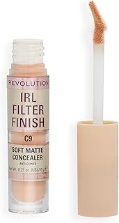 Revolution, IRL Filter Finish Concealer, Full Coverage, Oil-Free, Long-Lasting & Lightweight Formula, Infused with Hyaluronic Acid, Vegan & Cruelty-Free, C9, 0.21 oz