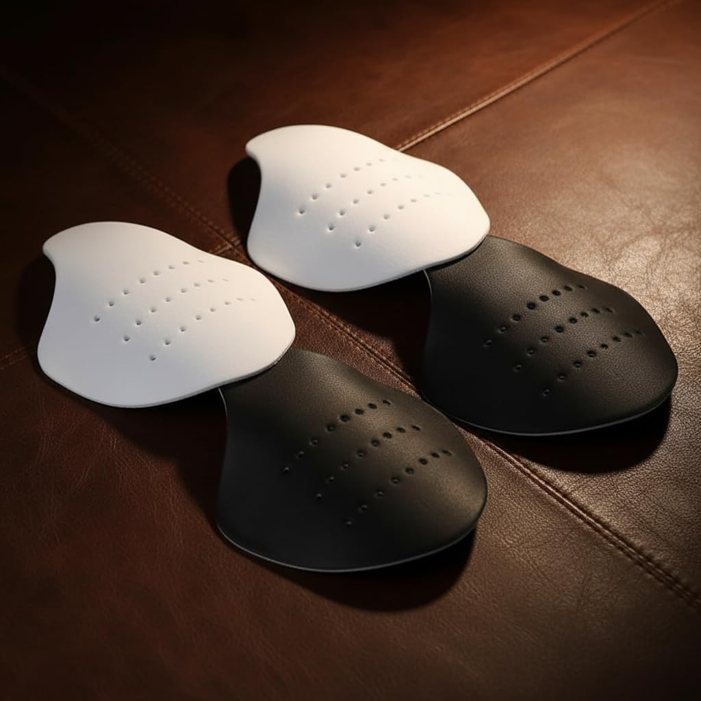 2 Pairs 4-12" Black & White Shoe Creases Protector, Shoe Toe Protectors Crease Protectors for Sneakers Foam Soft Material Comfortable Shoe Inserts for Men Women