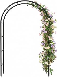 Galvanized Metal Garden Arbor,7.6ft H x 4.6ft W,Rust-Resistant Heavy-Dut...