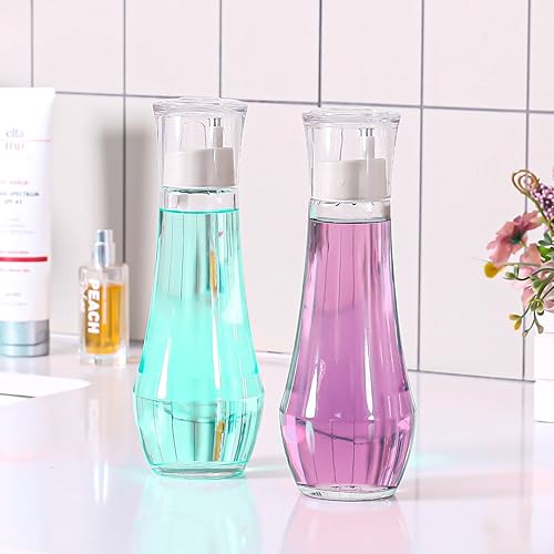 Miniatura 6 de Dispensador de enjuague bucal para baño, dispensadores de enjuague bucal de vidrio con taza, contenedor de enjuague bucal para adultosniños, 8.8