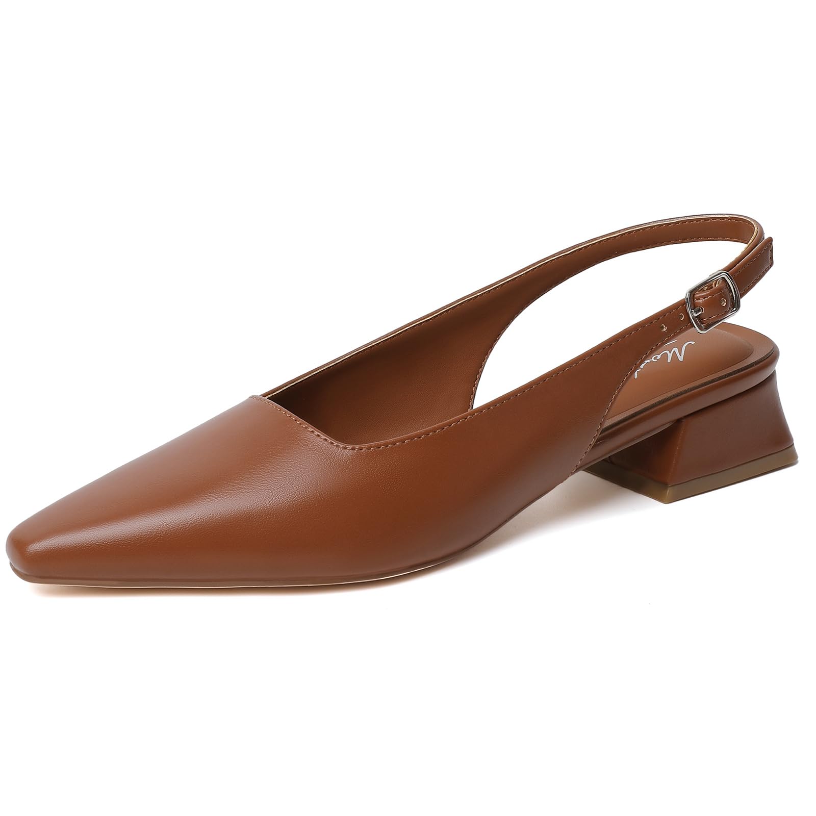 D'Orsay Women's Chunky Low Heels Slingback Block Heel Pumps Closed Square Toe Dress Shoes for Work Office Daily Wedding-image-31
