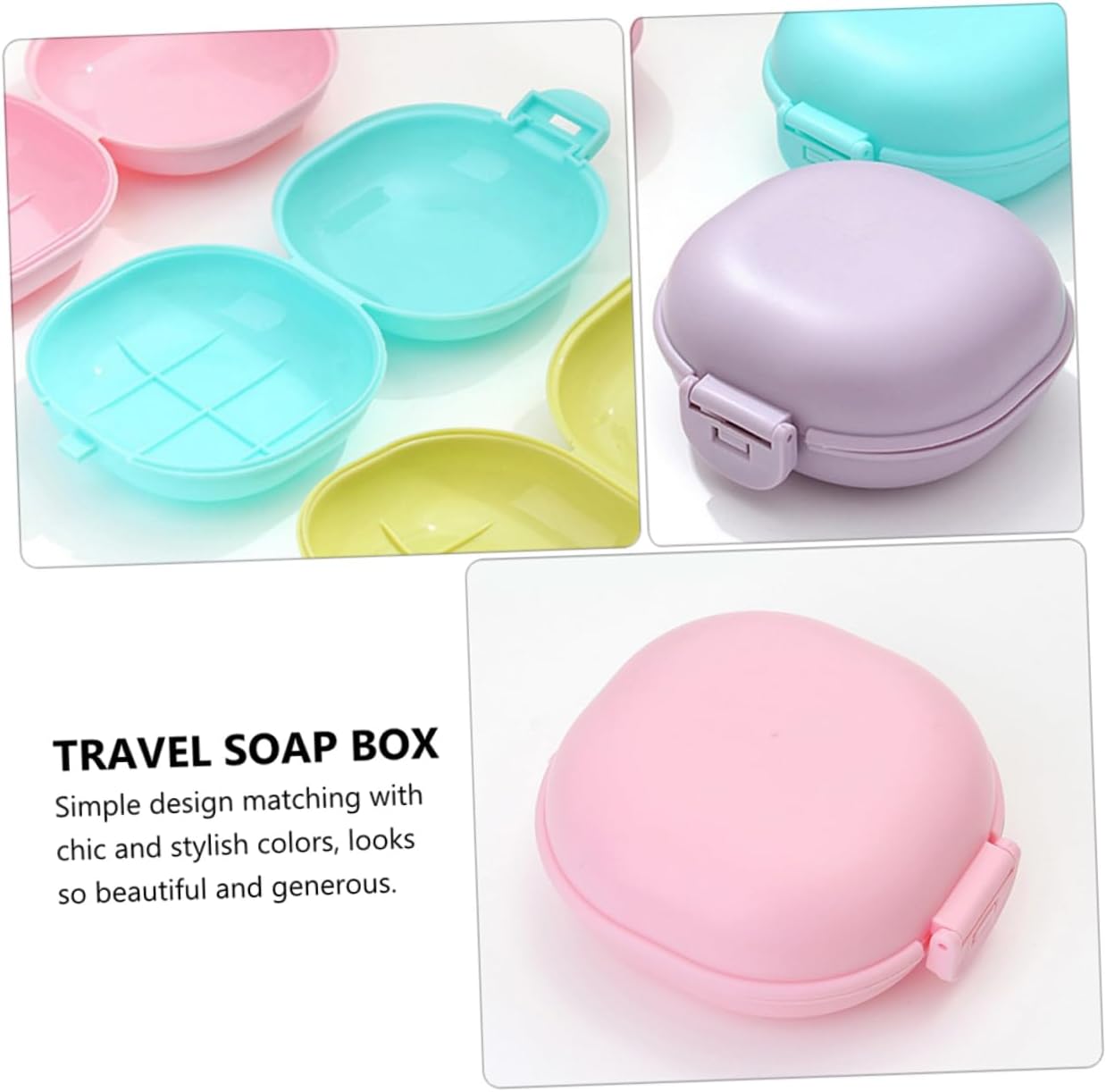 5pcs Portable Leakproof Soap Box Set Lid Travel Soap Dish Holder for Gym Camping School and Outdoor Activities Plastic Case Buckle Closure