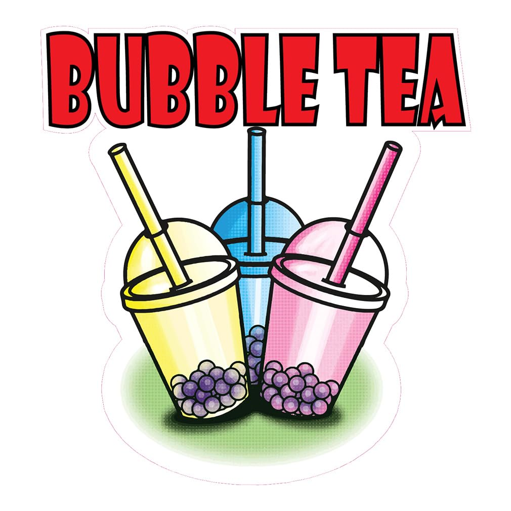 Adhesivo de vinilo Bubble Tea troquelado resistente para camión de comida