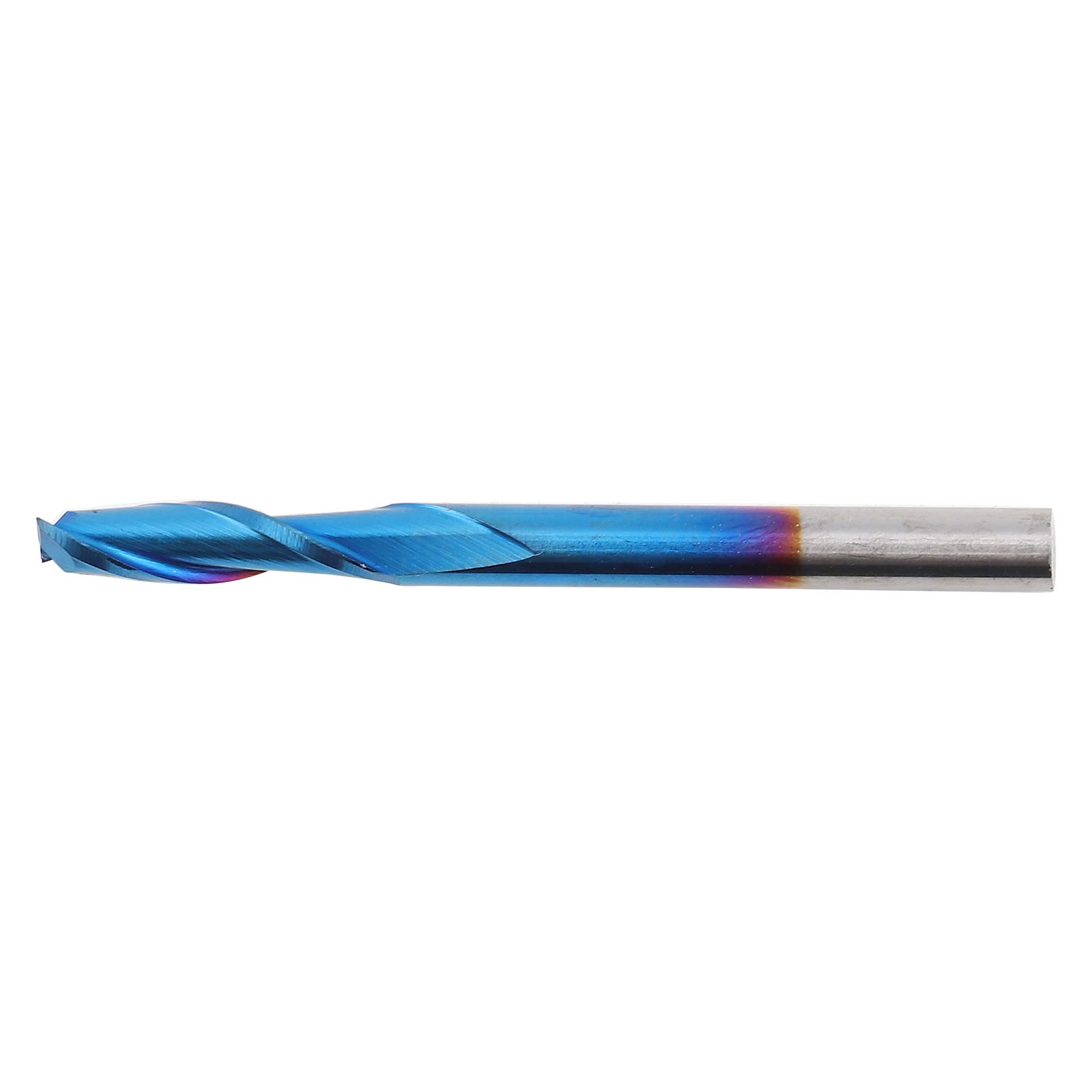 2 - Zestaw młyna końcowego nosa fletu | 10pcs Nano Blue powlekany frezarka do drewna/plastiku/akrylu | Shank 3,175 mm, 12 mm średnica cięcia | Bity grawerowania stali