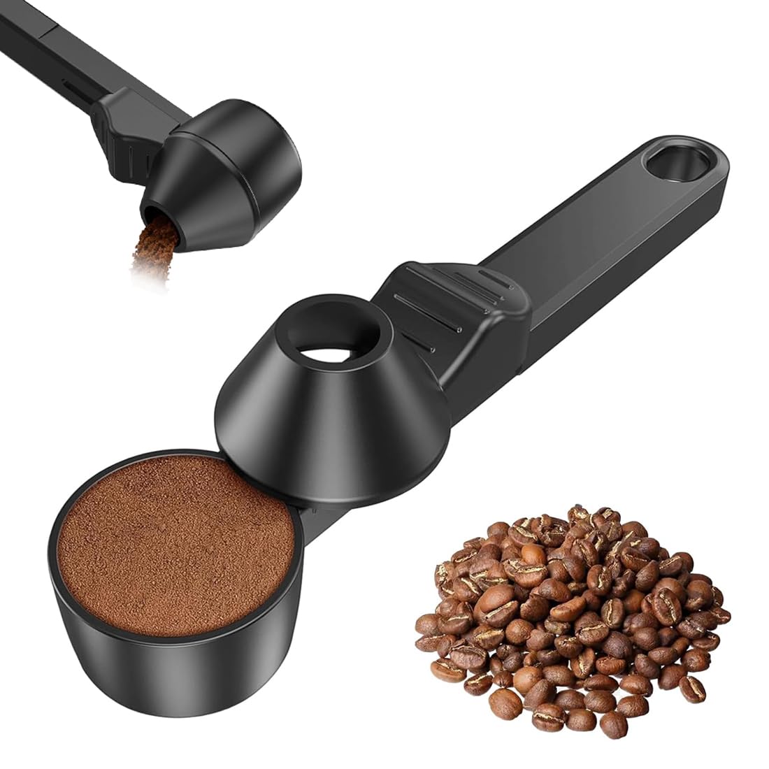 Cucchiaio Dosatore Proteine con Imbuto, Misurino Polvere 30ml (~15g Caffè), Cucchiaio Dosatore per Whey, Caffè e Capsule, Manico 19cm Anti-Scivolo