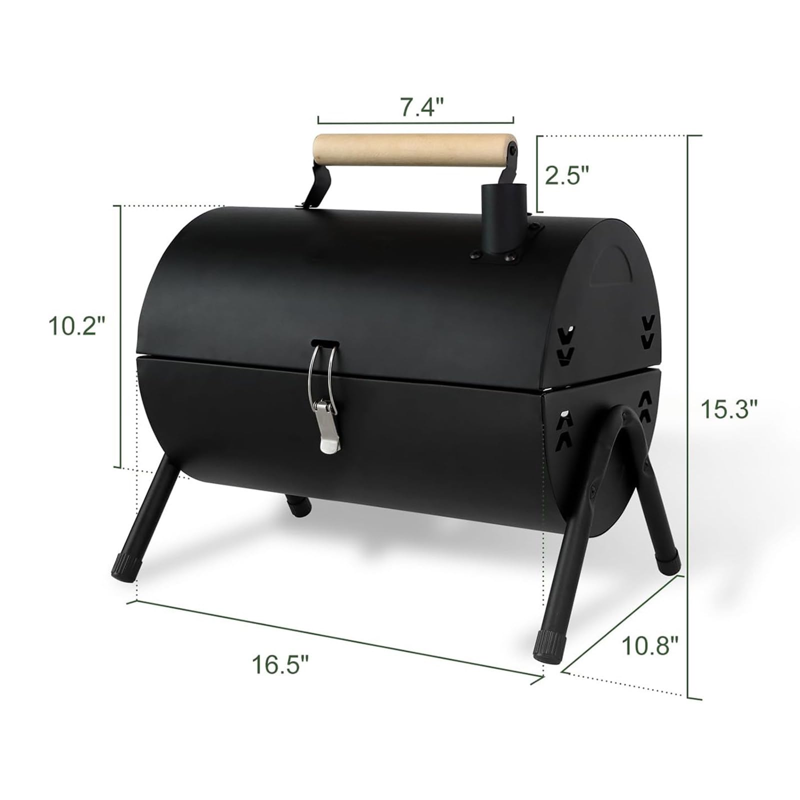 Barbecue portatile pieghevole a doppia faccia con camino, ideale per campeggio all'aperto, feste in giardino e cucina da tavolo