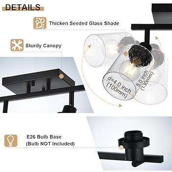 WINSHEN 3-Light Track Lighting Fixtures Ceiling Spot Light