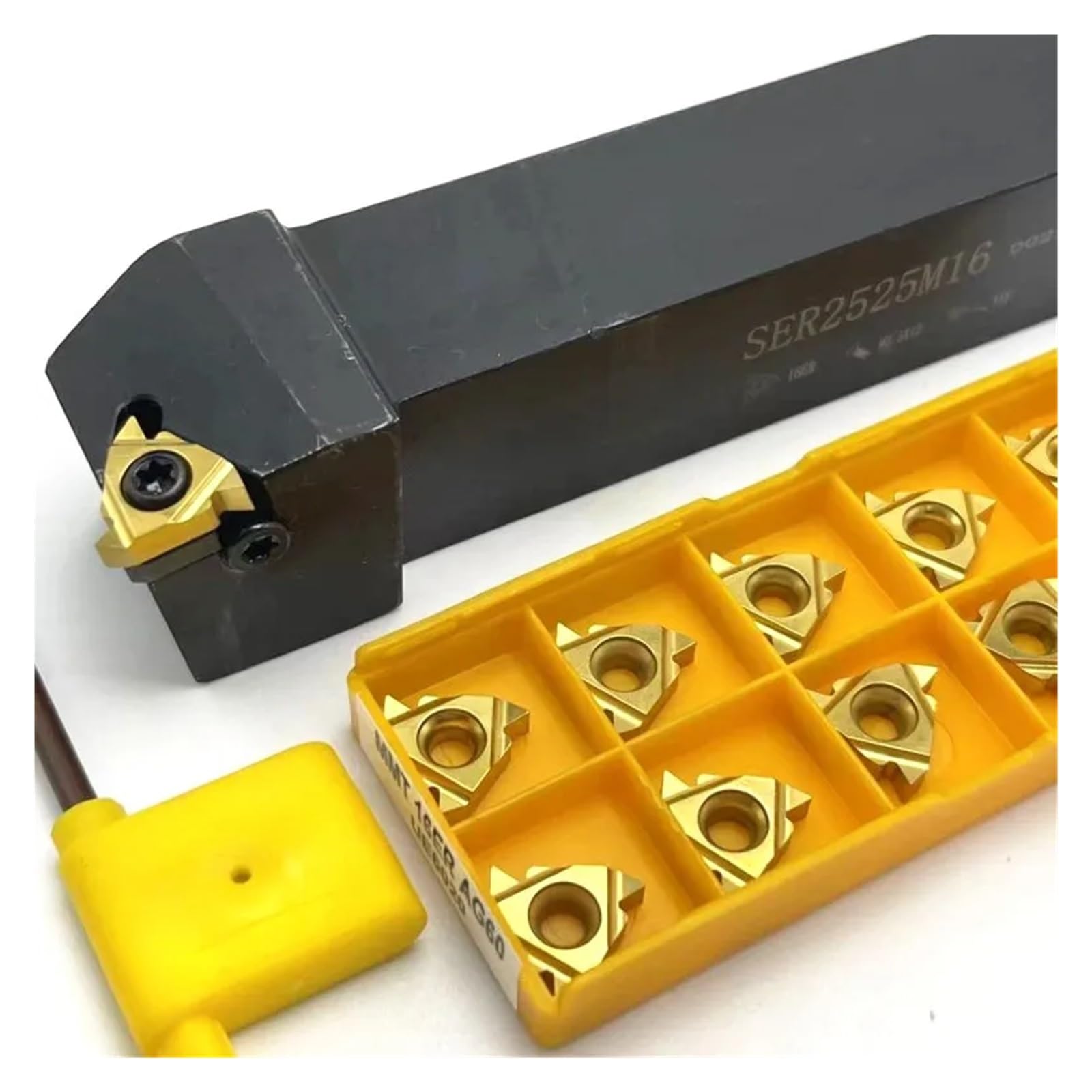 Insertos de Torno CNC SER1212H16 SER1616H16 SER2020K16 SER2525M16 Herramienta de Torno de Hilo Externo usada for Inserto de carburo 16ER AG60 Inserto roscado(16ER AG60 VP15TF,SER2020K16)